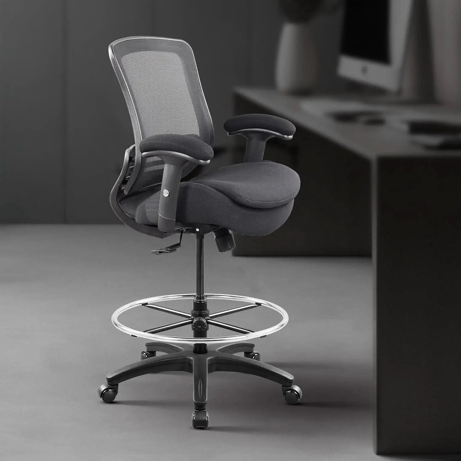 400Lbs Ergonomic Drafting Chair Adjustable Foot Ring from PriceLows™