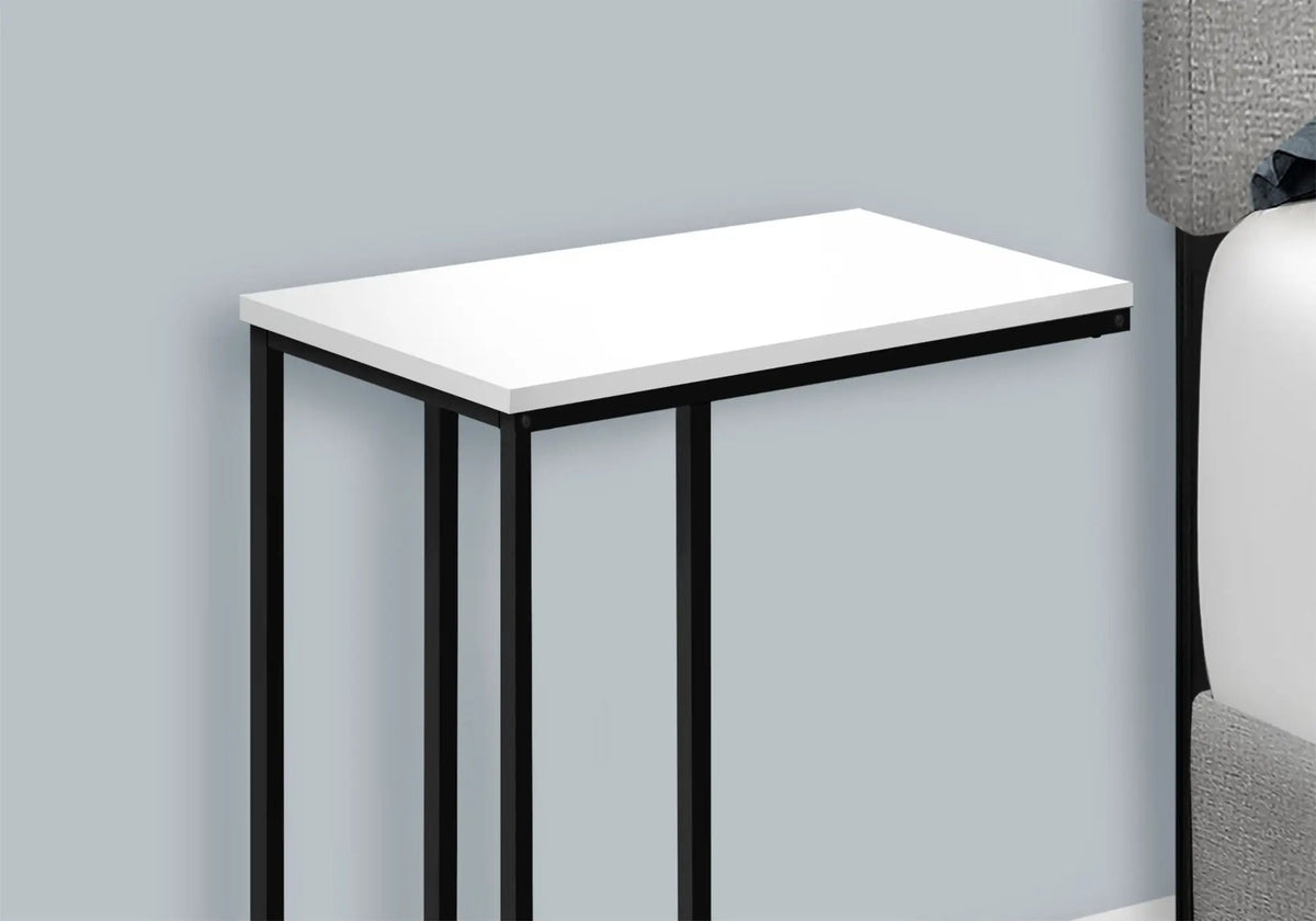 C-Shaped End Table | Space-Saving Design | Sleek Surface | Contemporary Style