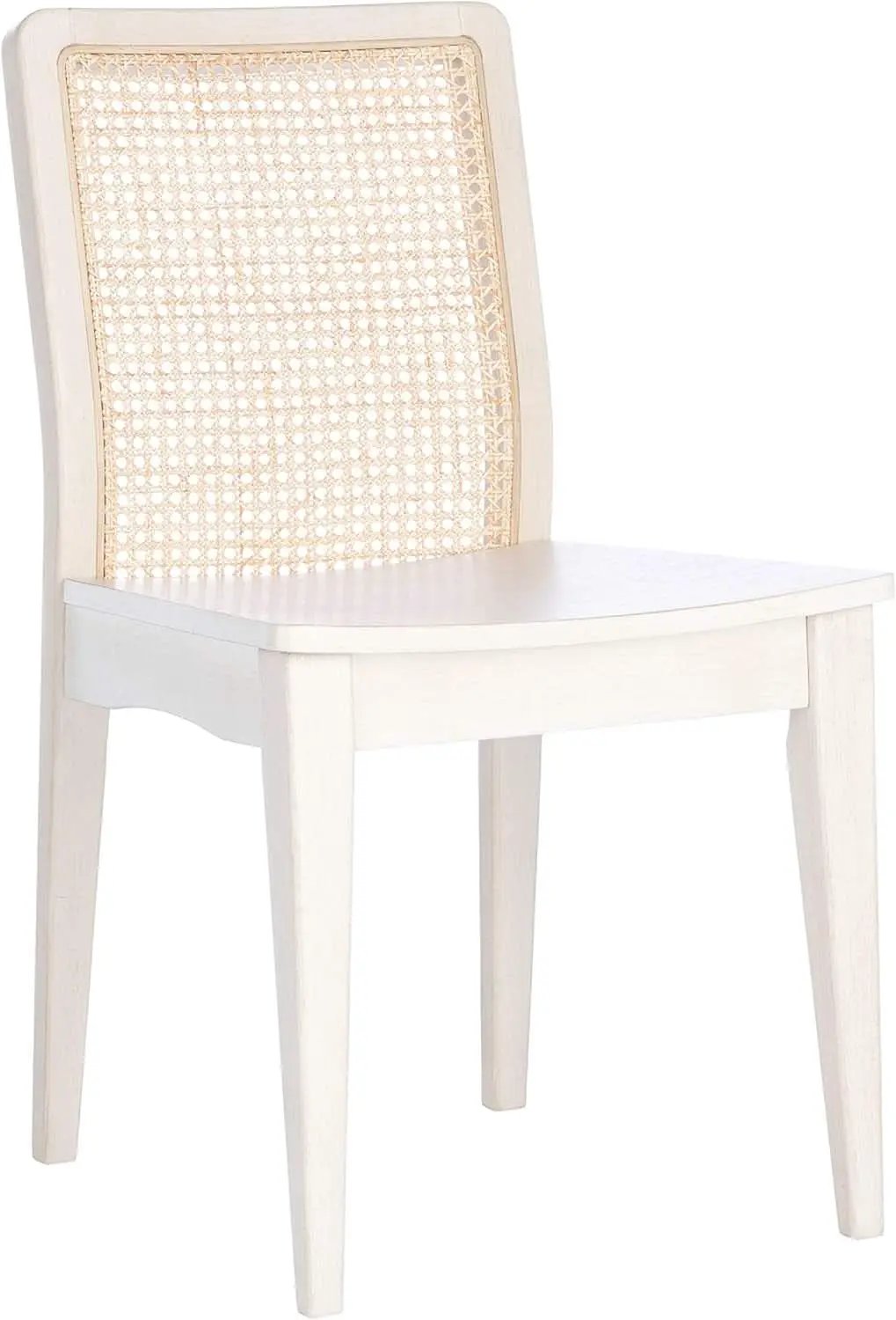 Coastal White And Natural Rattan Dining Chair Set Of 2 from PriceLows™