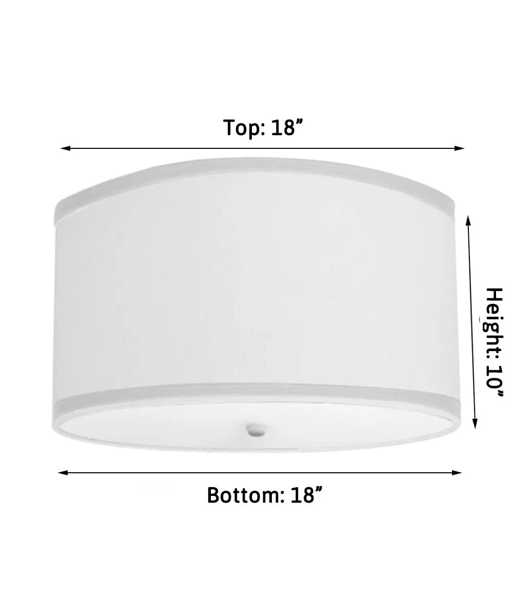 Flush Mount Light Converter Kit | 18 Inch | White Linen Shallow Drum Shade