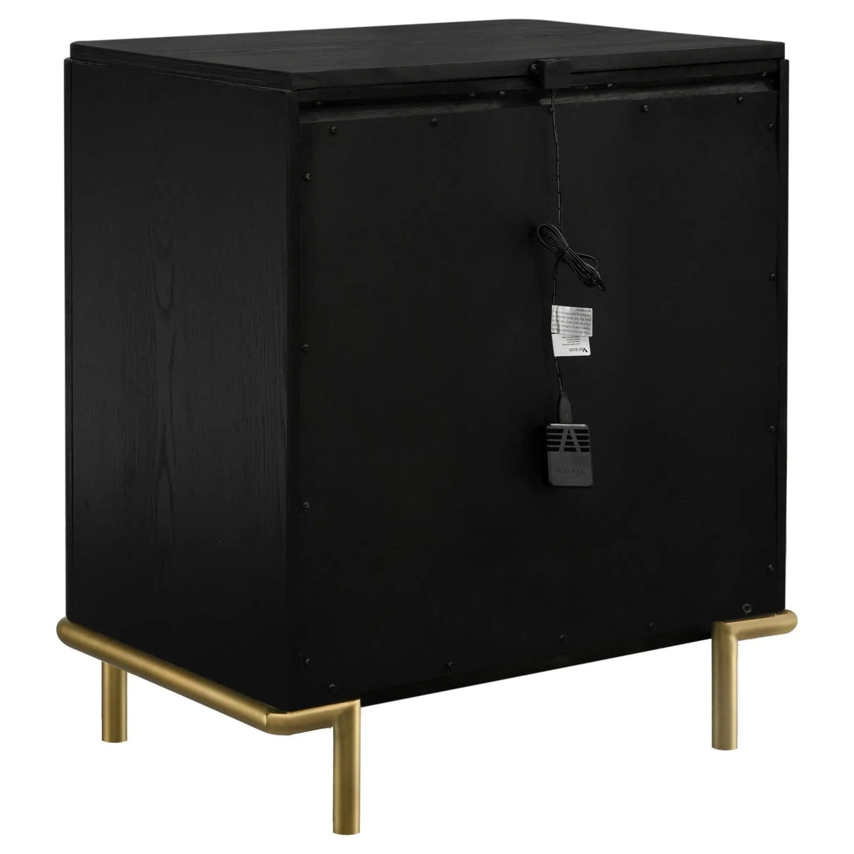 Arini 3-drawer Nightstand | 26 x 18 x 29 in | Metal & Veneer | Black