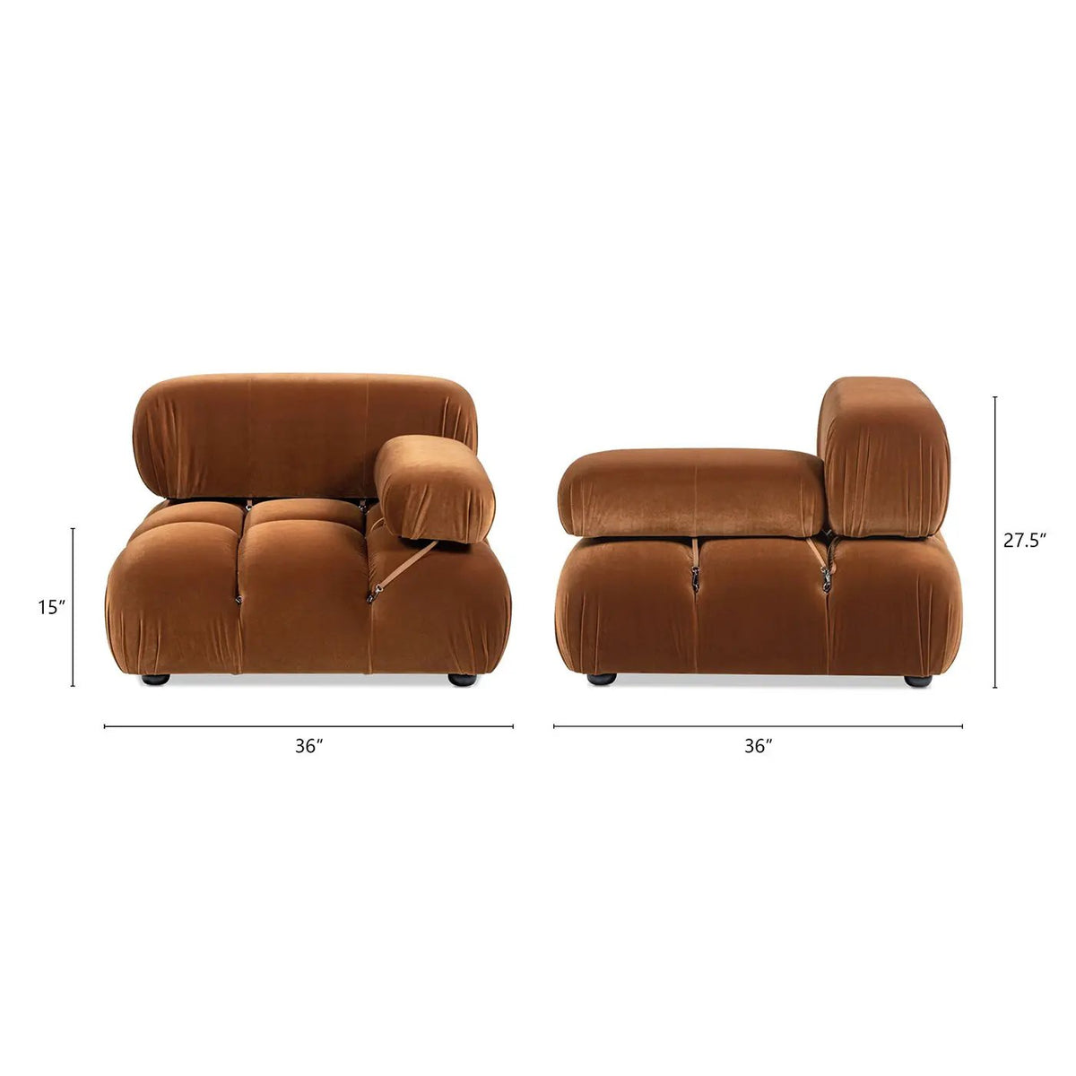 Marcel Bubble Modular Lounge Arm Chair | 15 Inch Low Seat | High-Density Foam | Modern Design
