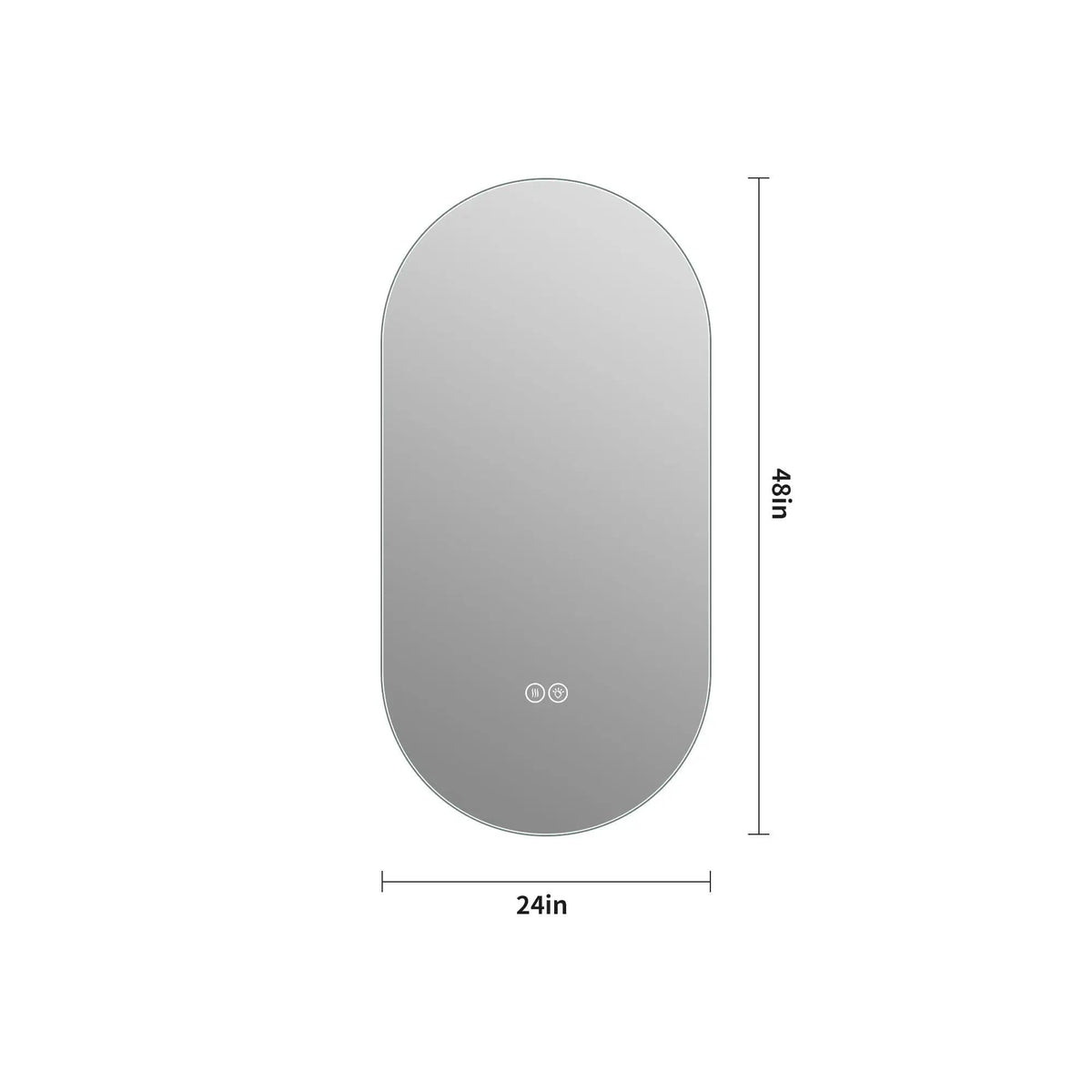 Smart Wall Mounted LED Touch Screen Mirror With Anti-Fog Function And Adjustable | 2 Pieces | Tempered Glass | Home