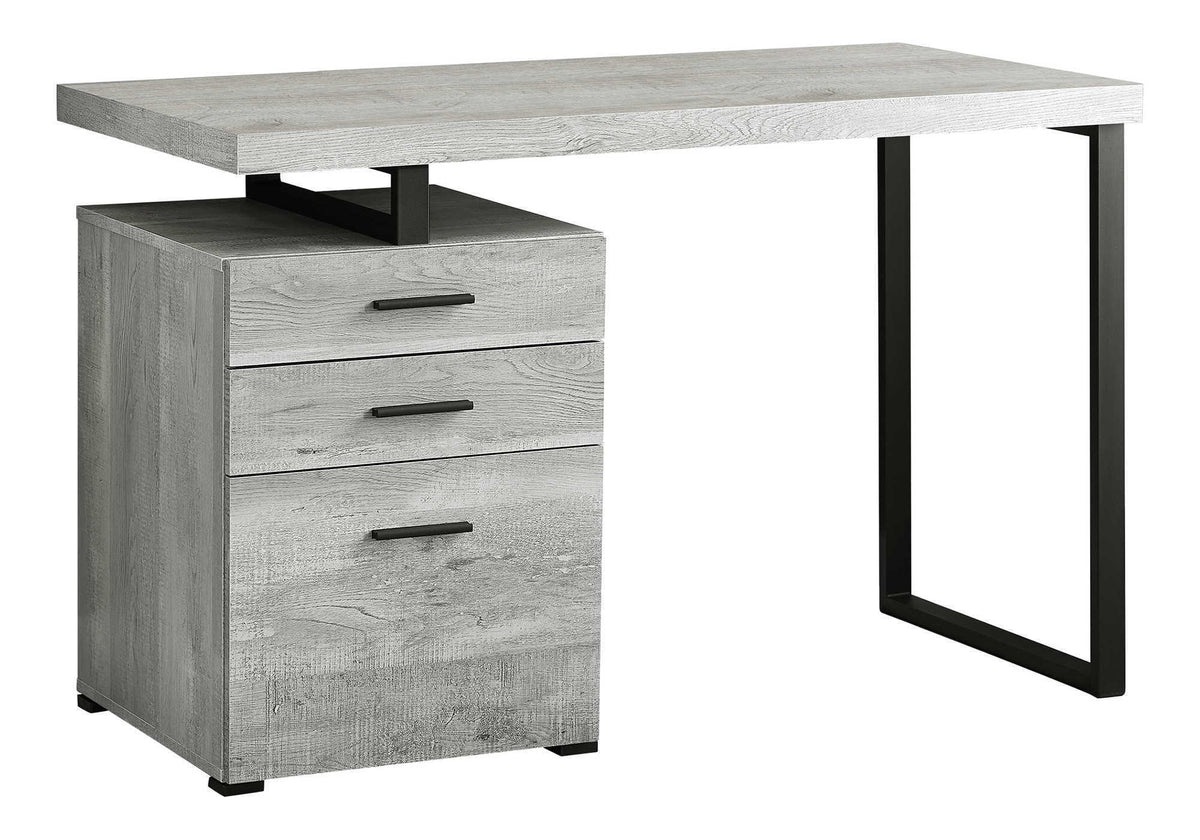 48 Inch Reversible Computer Desk | Laminate Finish | U-Shaped Metal Legs | Ample Storage Drawers