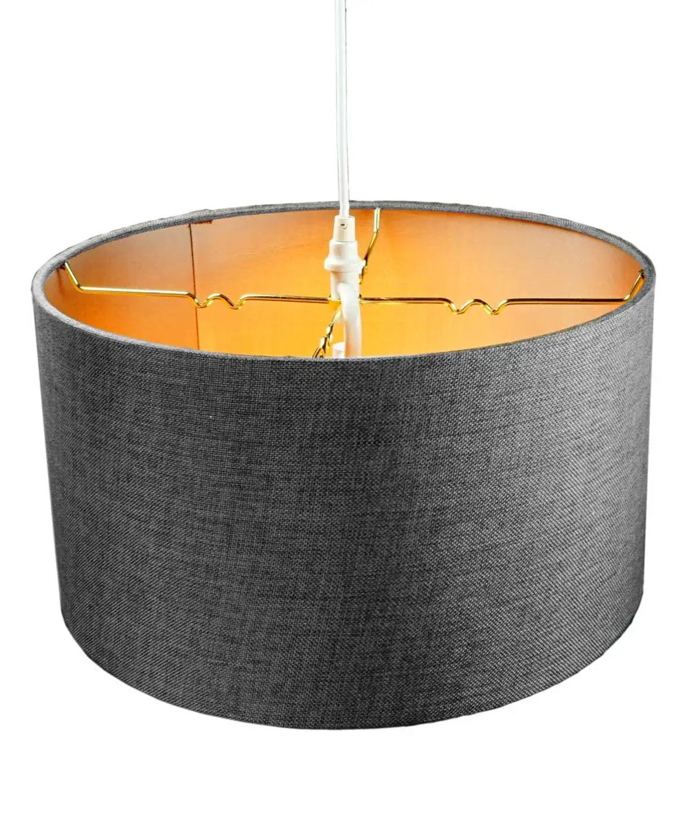 Swag Pendant Ceiling Light | Plug In Cord | Granite Grey Shade