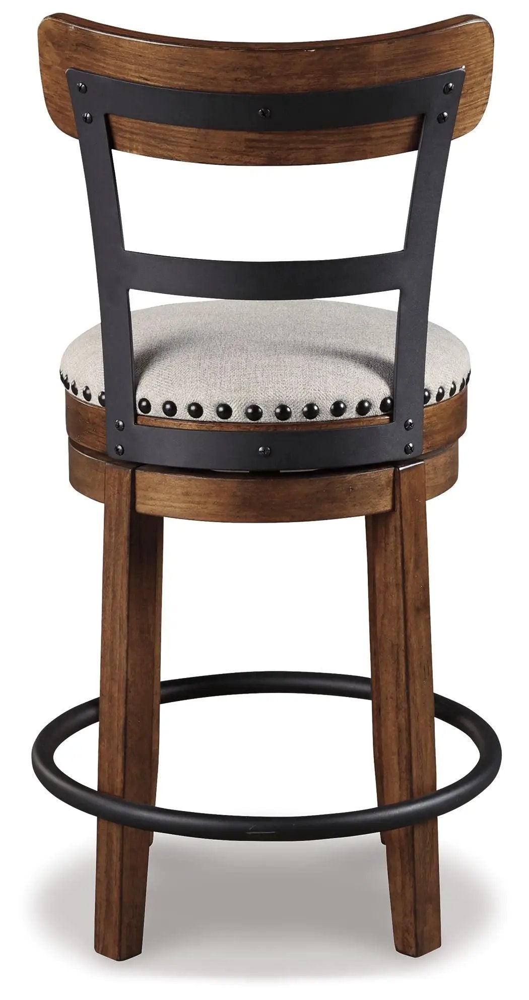 Valebeck Swivel Stool | Full Back | Rustic-Industrial Style | Barstool Height