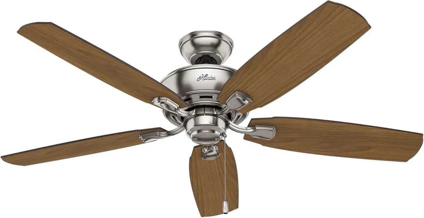 52 Inch Indoor Ceiling Fan With LED Lighting Brushed Nickel from PriceLows™