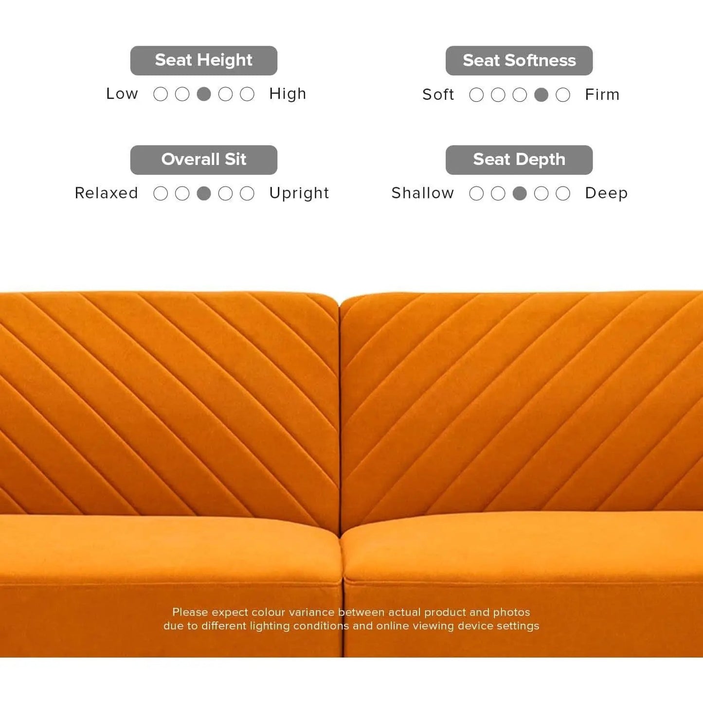 Chloe Futon Sofa Bed With Tapered Legs Adjustable Back from PriceLows™