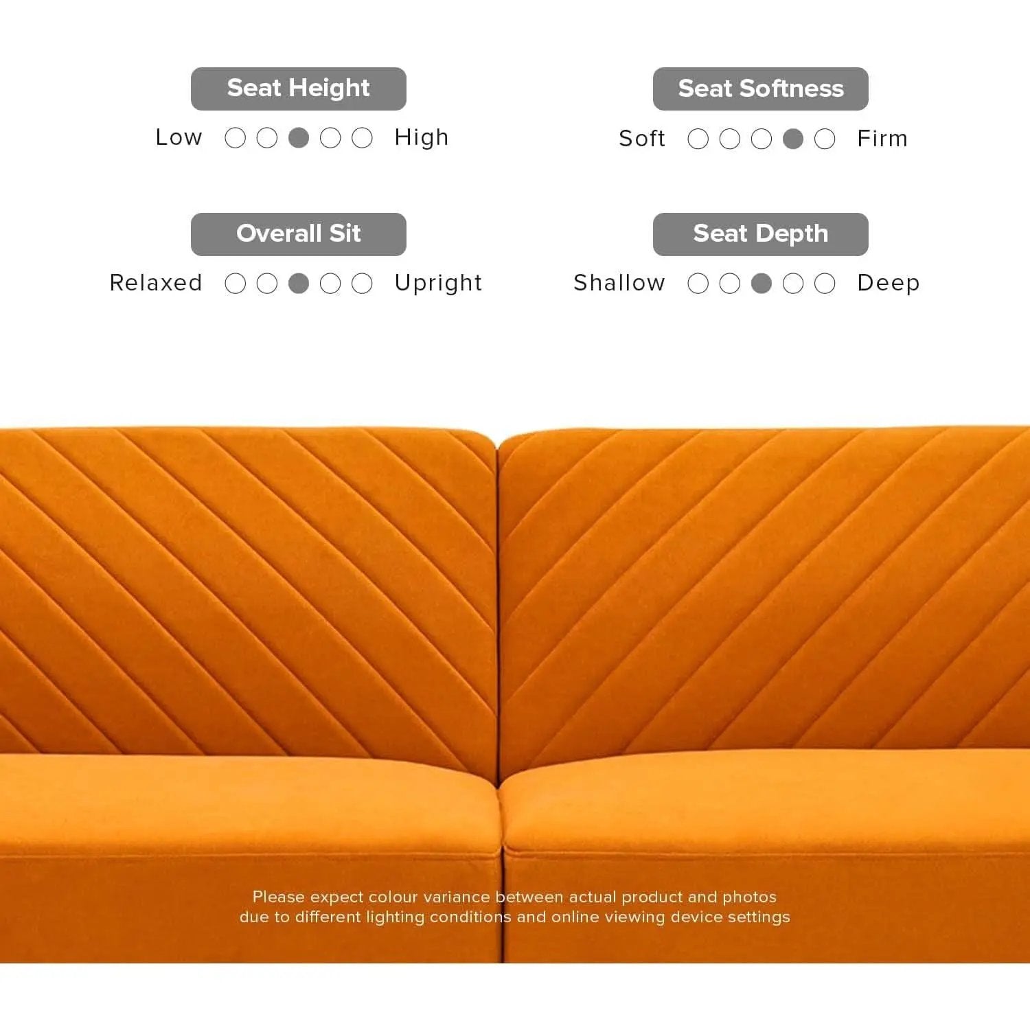 Chloe Futon Sofa Bed With Tapered Legs Adjustable Back from PriceLows™