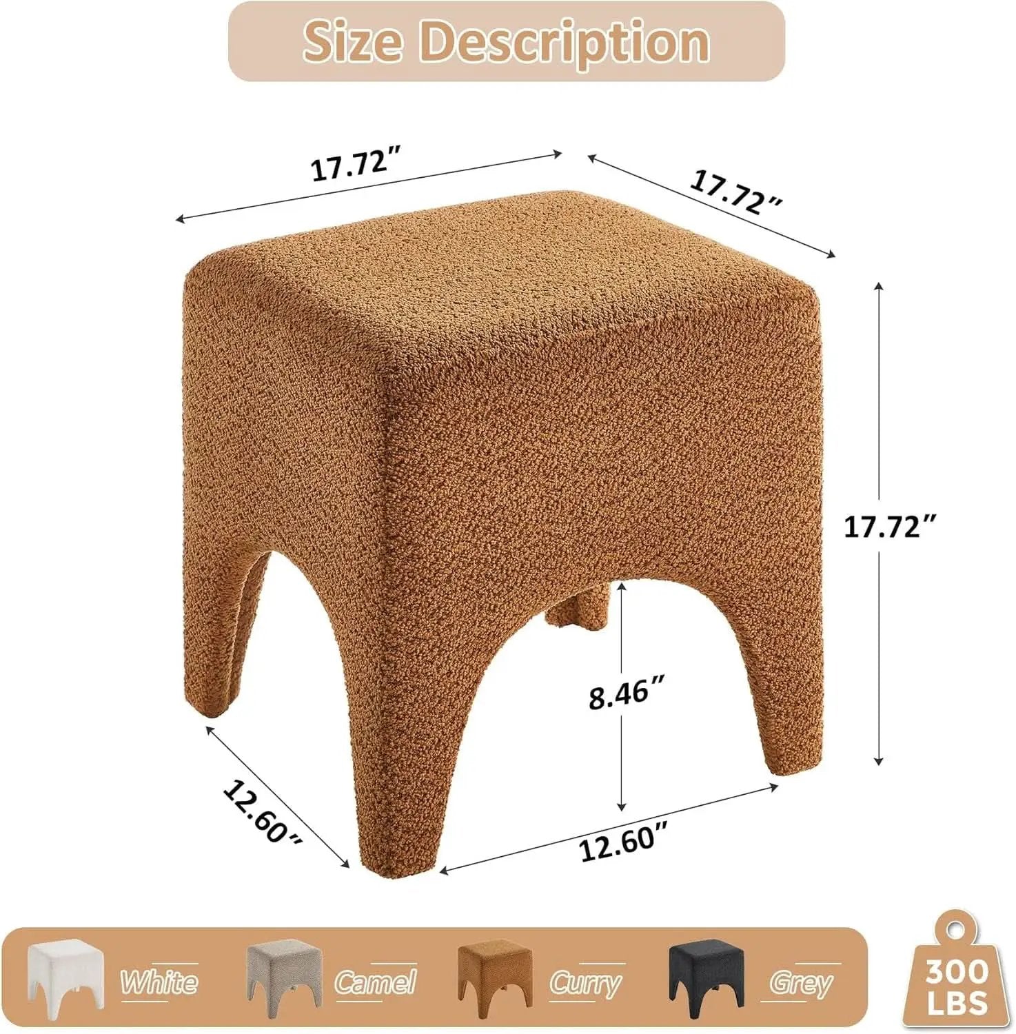 Curry Seventeen Inch Ottoman Footstool Living Room Decor from PriceLows™