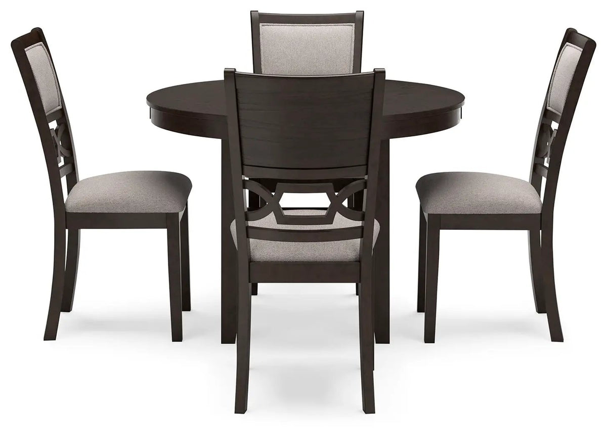 Langwest Dining Table Set | 5-Piece | Brown Finish | 42 Inch Square Table