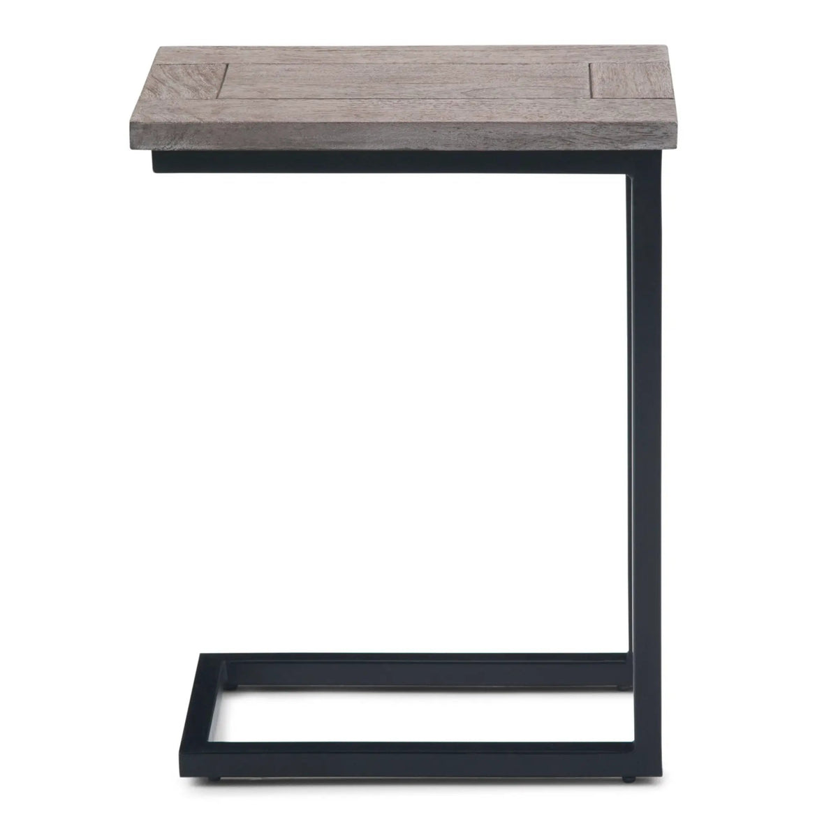 Skyler C-Shaped Side Table | Handcrafted | Powder-Coated Metal Base | Slide-Under Design