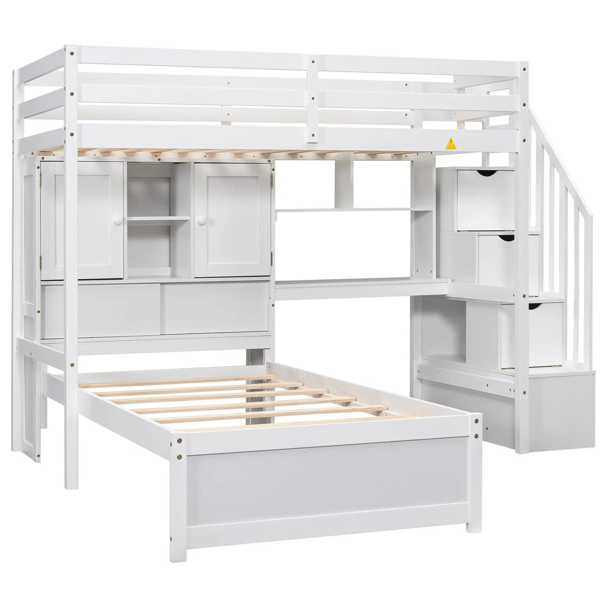 Loft Bed | Solid Pine Wood | Built In Desk | Side Storage