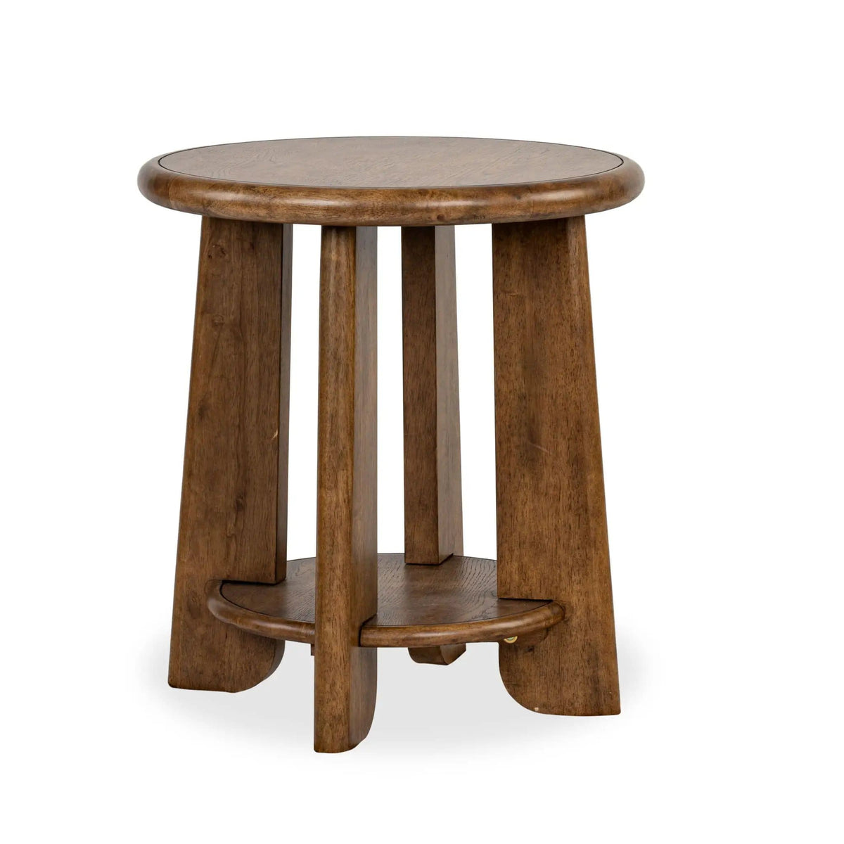 Tanner Round End Table | 24 x 24 x 26 in | Veneer & Wood | Tawny Brown