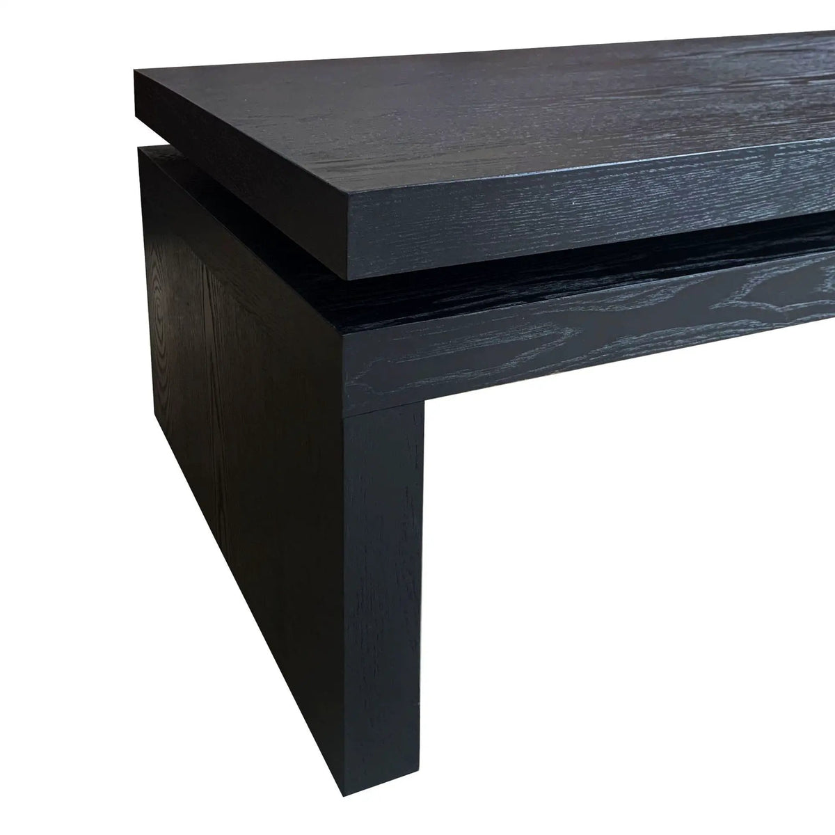 Rectangular Center Table | Solid Engineered Wood | Layered Silhouette | Distinctive Wood Grain