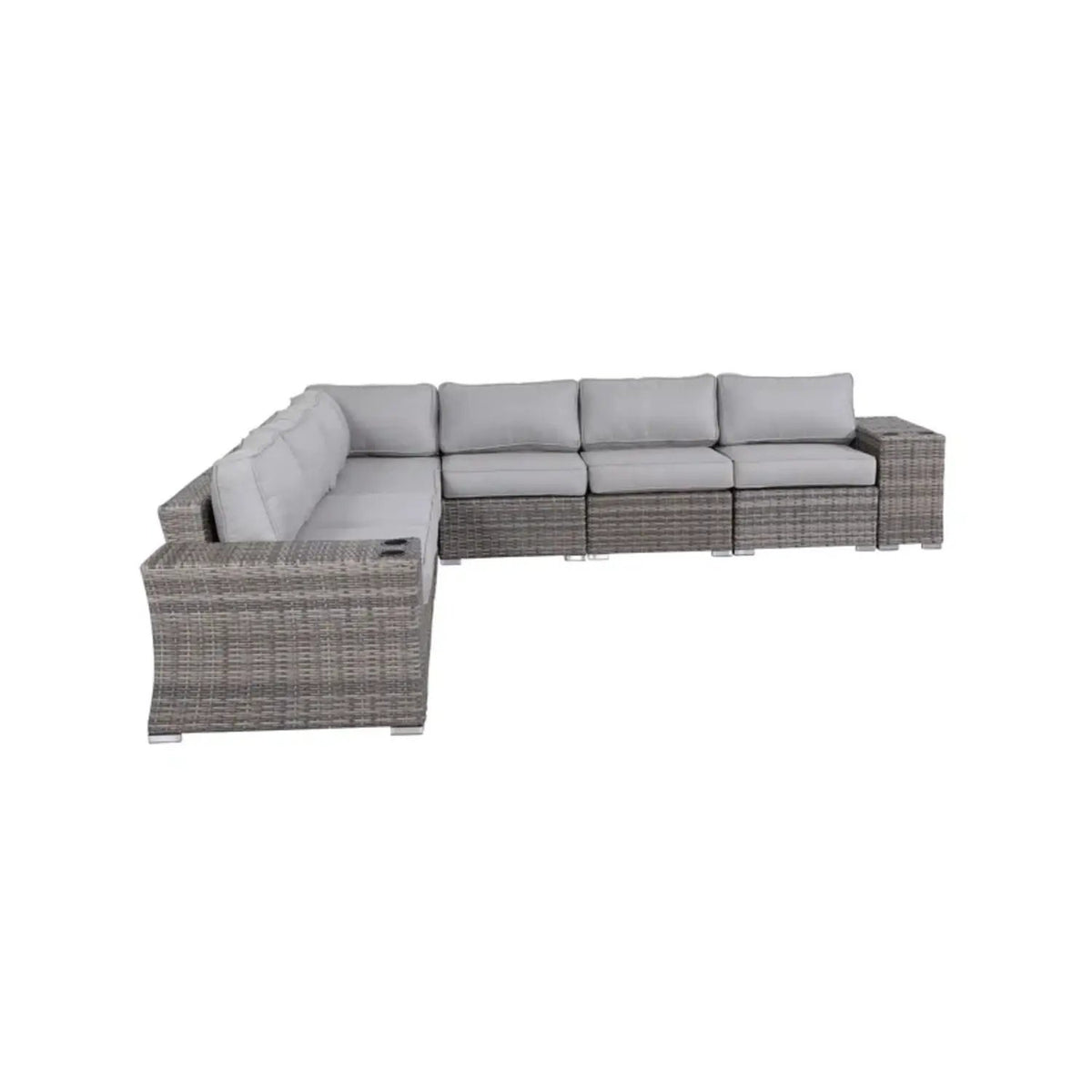 Rattan Sectional Sofa Set | Cushions Included | Durable Wicker Design | No Assembly Required