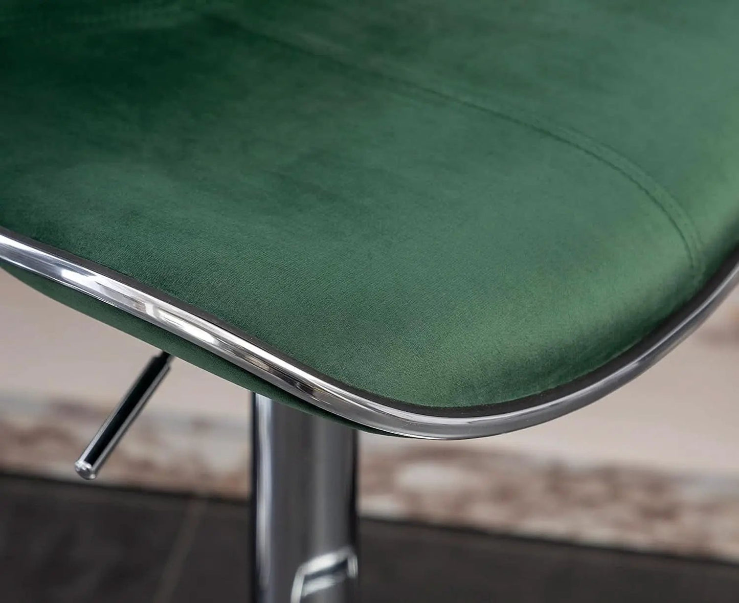 Green Velvet Upholstered Adjustable Swivel Bar Stools Set 2 from PriceLows™