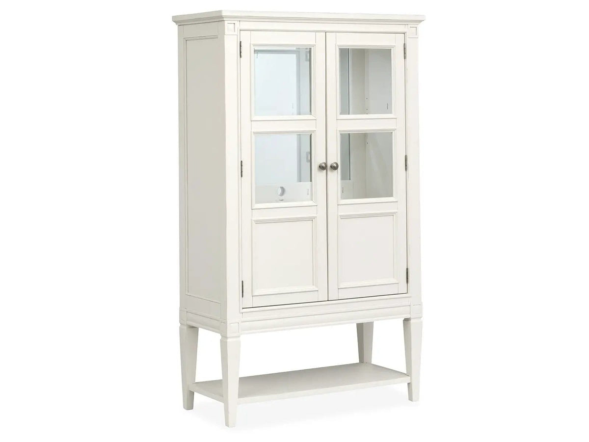 Willowbrook Display Cabinet | 18 x 40 x 66 in | Tempered Glass & Veneer | Egg Shell White