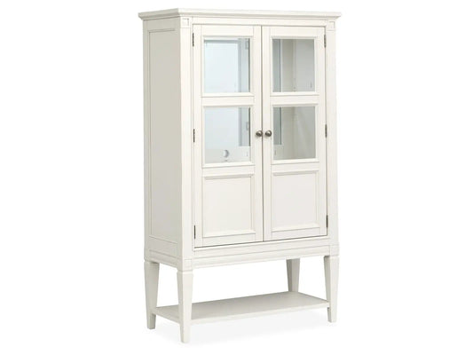 Willowbrook Display Cabinet | 18 x 40 x 66 in | Tempered Glass & Veneer | Egg Shell White