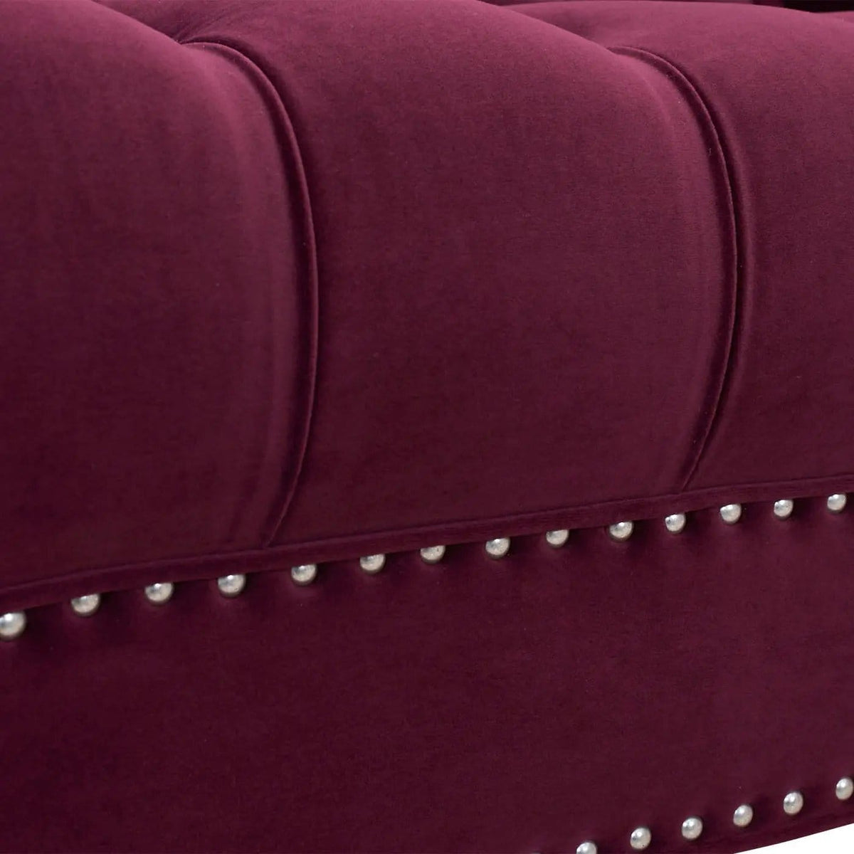 La Rosa Victorian Chesterfield Tufted Sofa | 3 Pieces | Fabric & Iron | Living Room