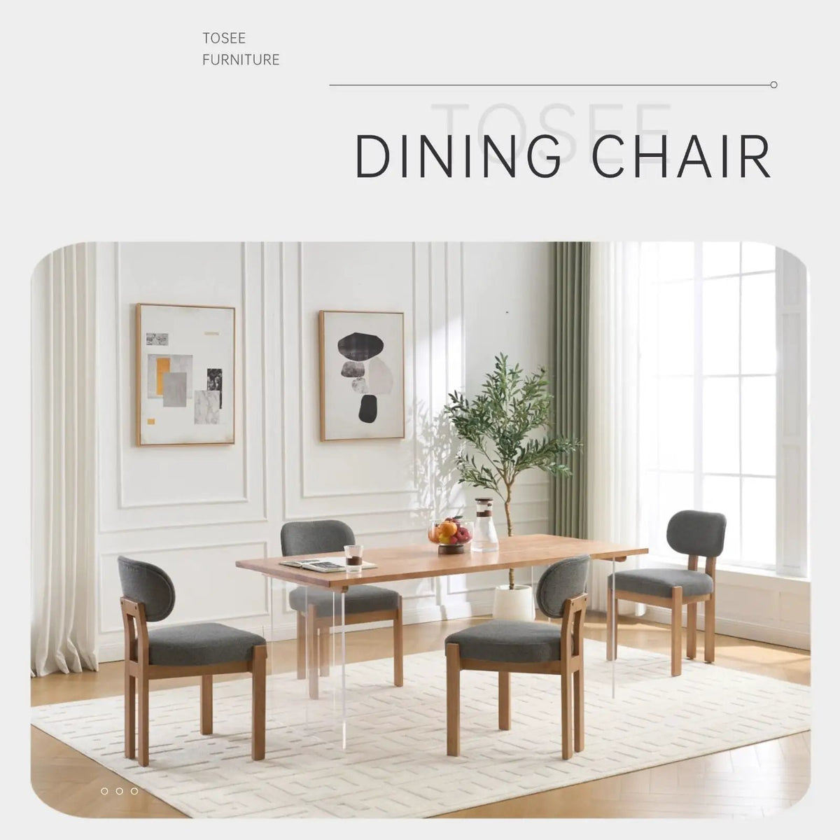 Ergonomic Dining Chairs | Set Of 2 | Wingback Design | Adjustable Feet