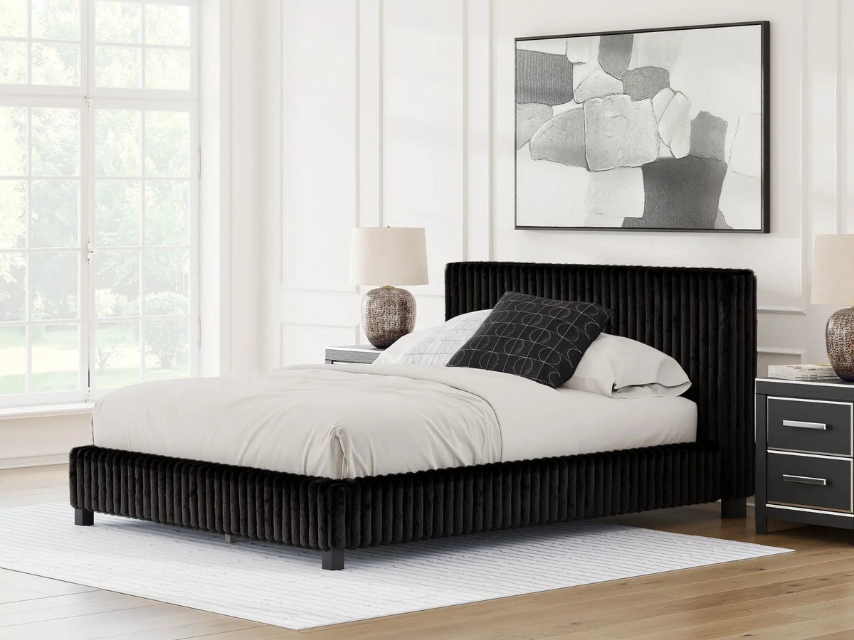 Zuraleus Upholstered Bed | Corded Fabric | Casual Contemporary Style | 91.25 Inch Width