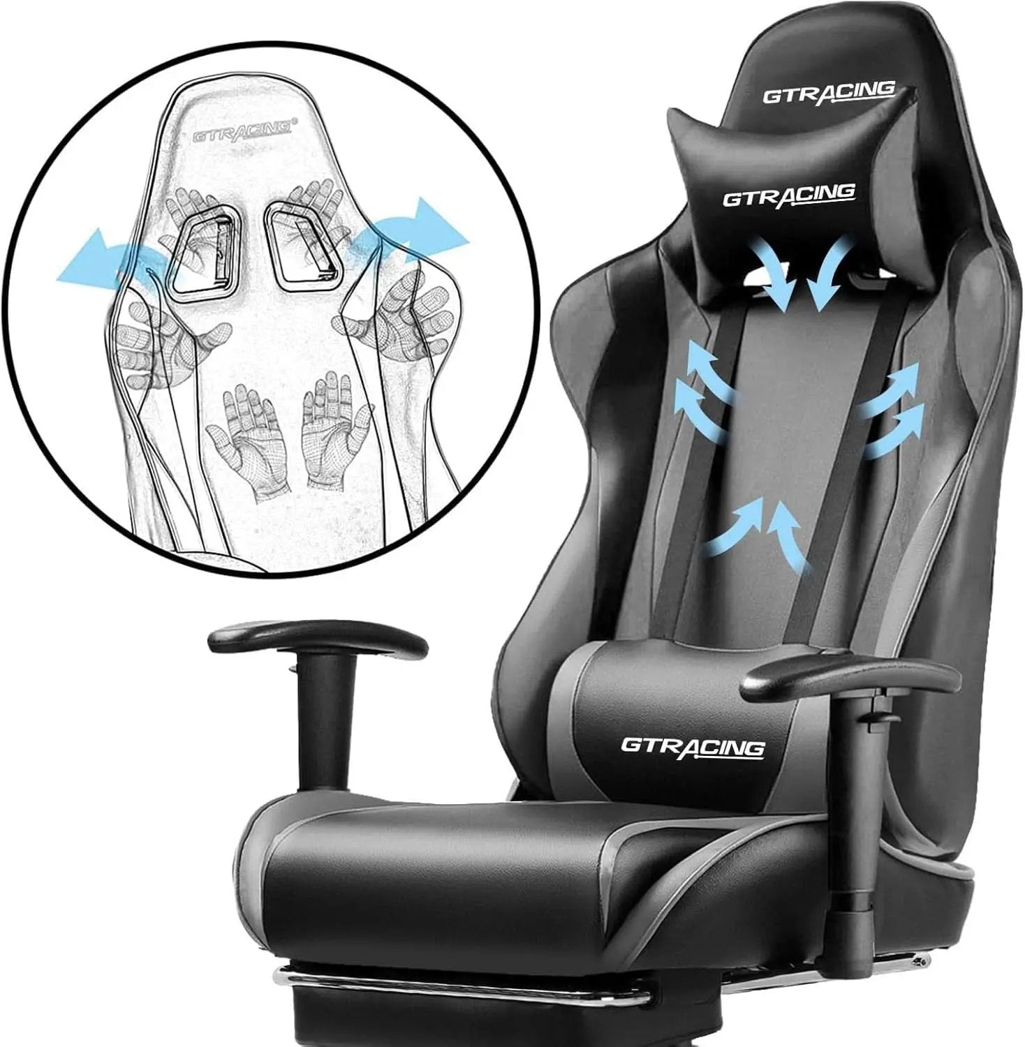 Ergonomic Gaming Chair With Footrest For Long Sessions Gray from PriceLows™