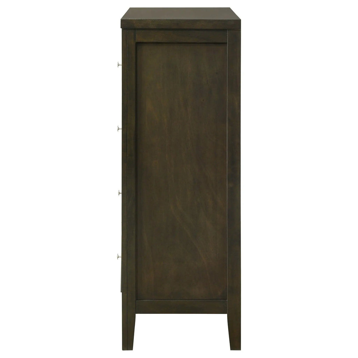 Wilkes 4-drawer Chest of Drawers Dark Cocoa | 35 x 15.25 x 43.5 in | Rubberwood & Engineered Wood | Bedroom