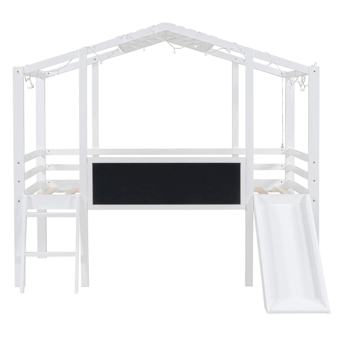 Loft House Bed | Ladder And Slide | Roof Light Strip | Safety Guardrail