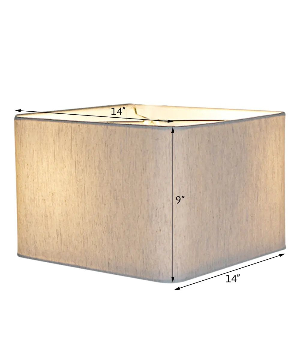 Flush Mount Conversion Kit | 14 Inch Wide | Oatmeal Square Drum Shade