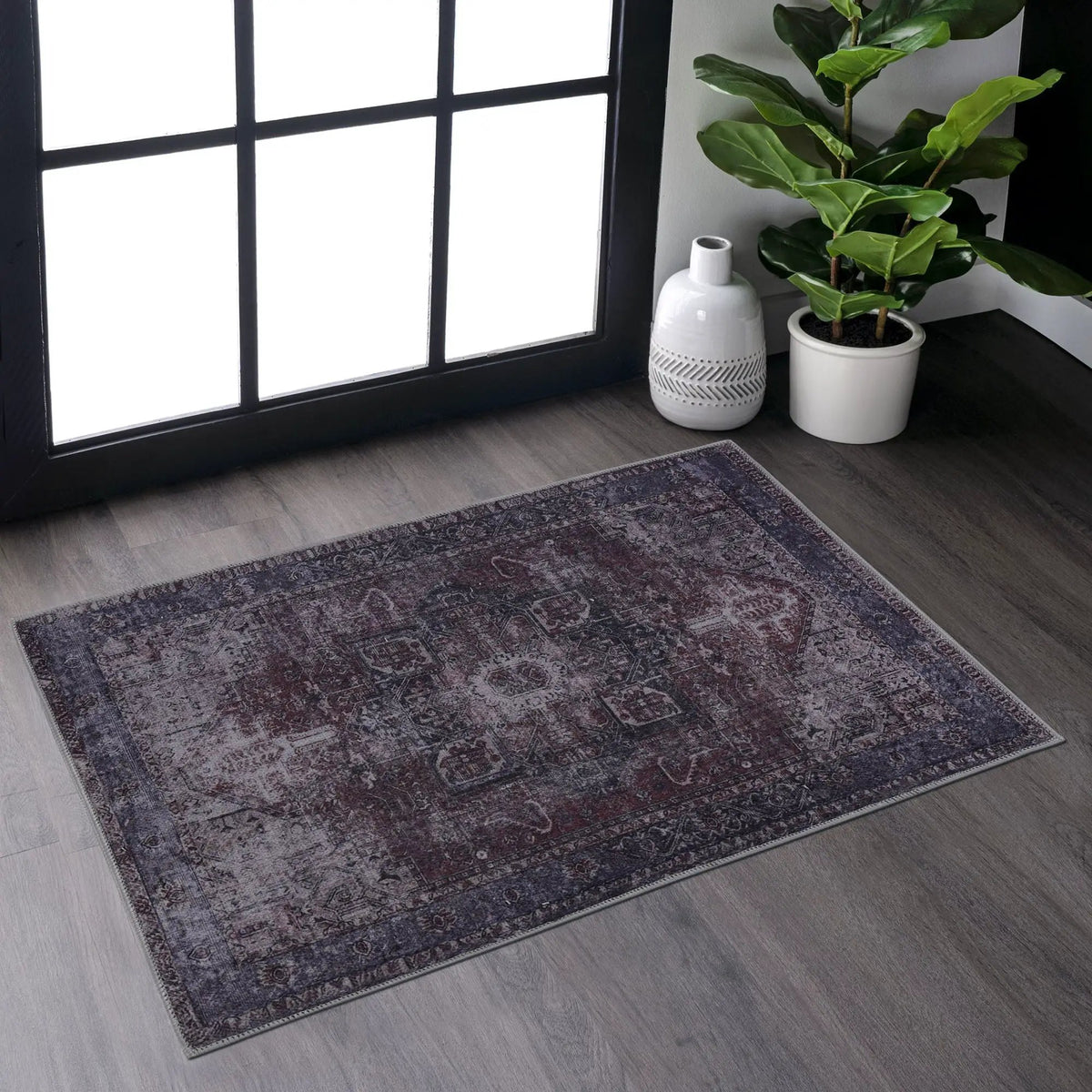 Maval Unique Washable Area Rug | 36 x 24 Inch | Machine Washable | Kid And Pet Friendly