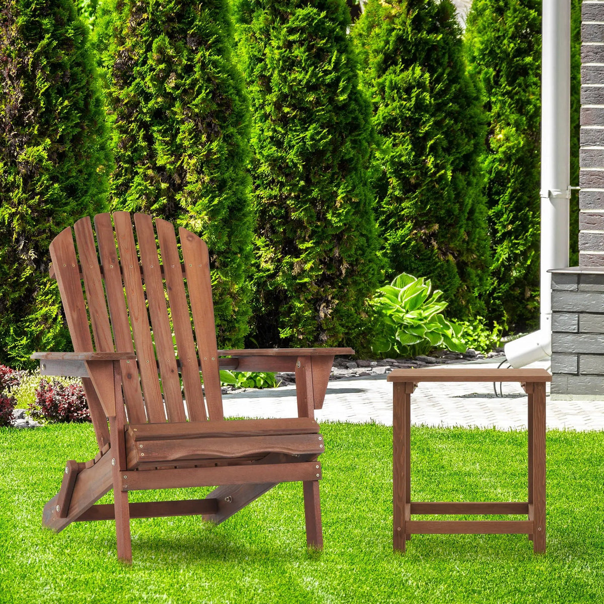Folding Adirondack Chairs | Set Of 2 | Solid Cedar Wood | Space-Saving Design