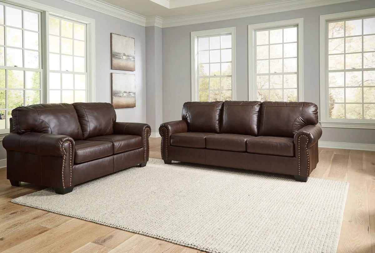 Colleton Living Room Set | Sofa And Loveseat | Roll Arm Frame | Nailhead Trim