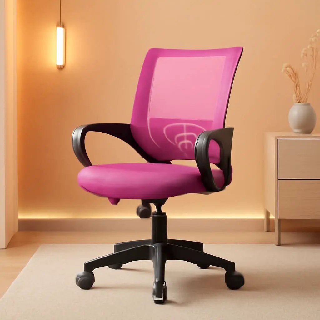 Pink Ergonomic Mesh Office Chair With Lumbar Support And Height Adjustable from PriceLows™