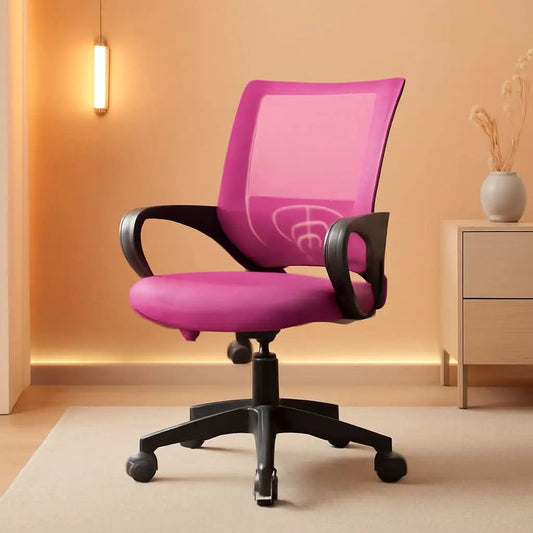 Pink Ergonomic Mesh Office Chair With Lumbar Support And Height Adjustable from PriceLows™