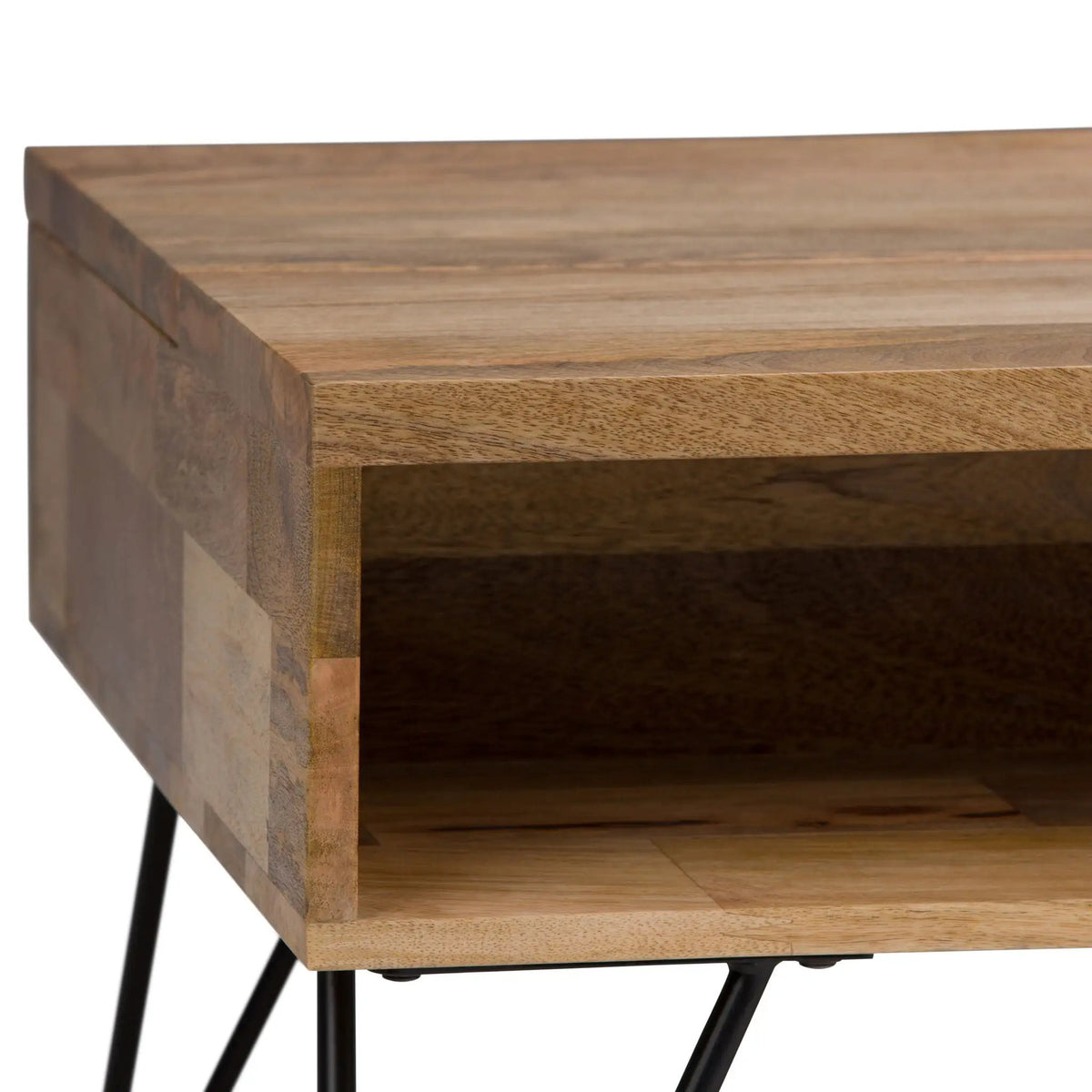 Hunter Lift Top Coffee Table | Handcrafted Solid Mango Hardwood | Split Lift Top | Large Storage Area