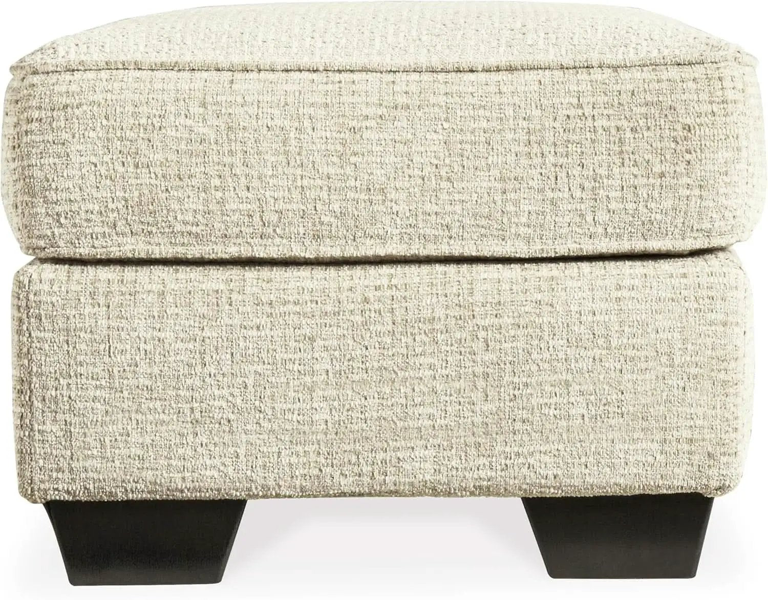 Beige Chenille Upholstered Ottoman With Cushioned Comfort from PriceLows™