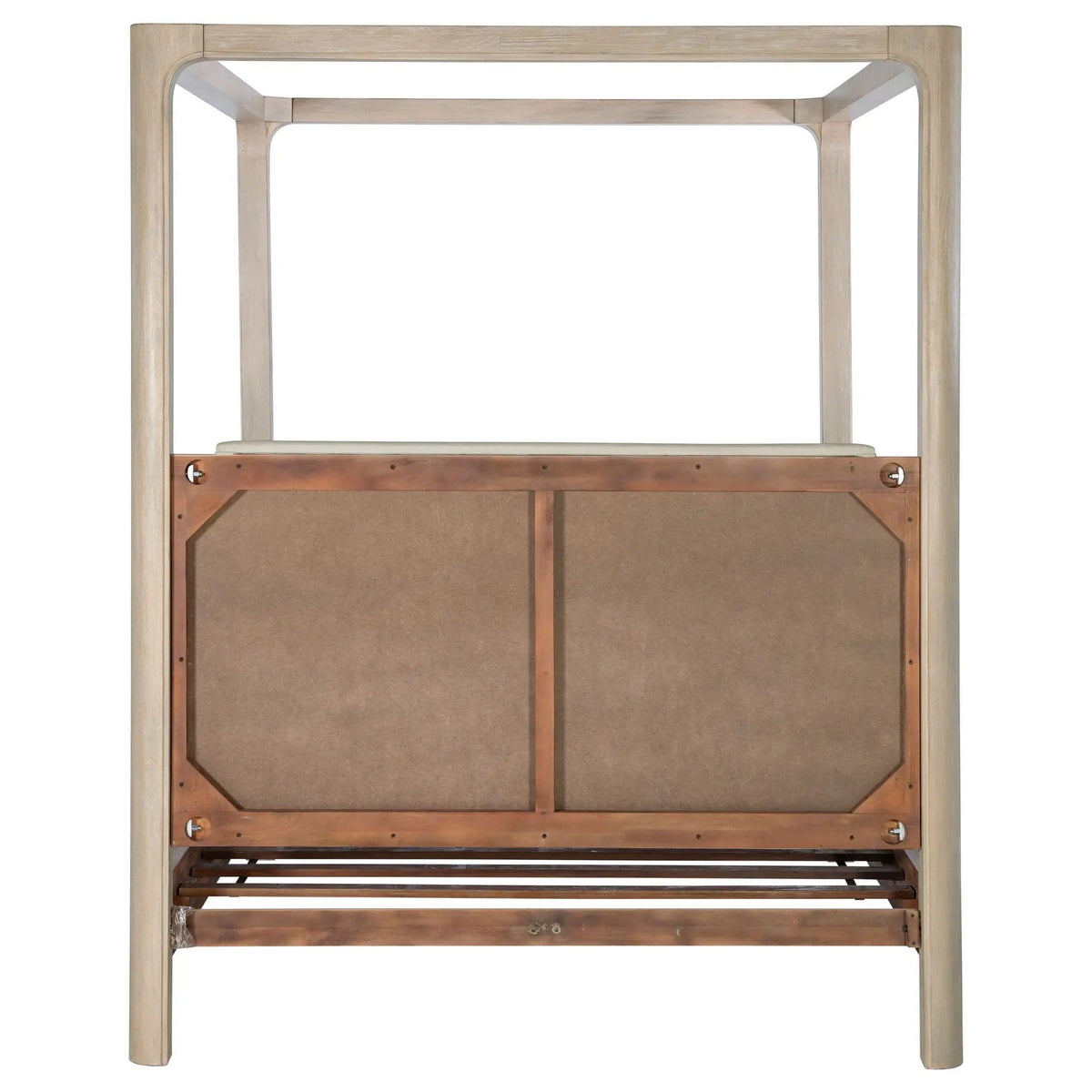 Solano 85-inch Queen Canopy Bed Weathered Mango | 67.25 x 89.25 x 85 in | Engineered Wood & Fabric | Bedroom
