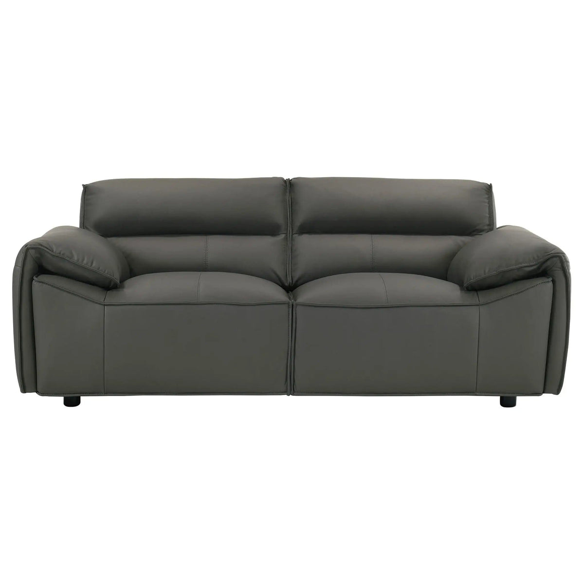 Buxton Top Grain Leather Upholstered Loveseat Graphite | 73.5 x 37.5 x 29.5 in | Leather | Living Room