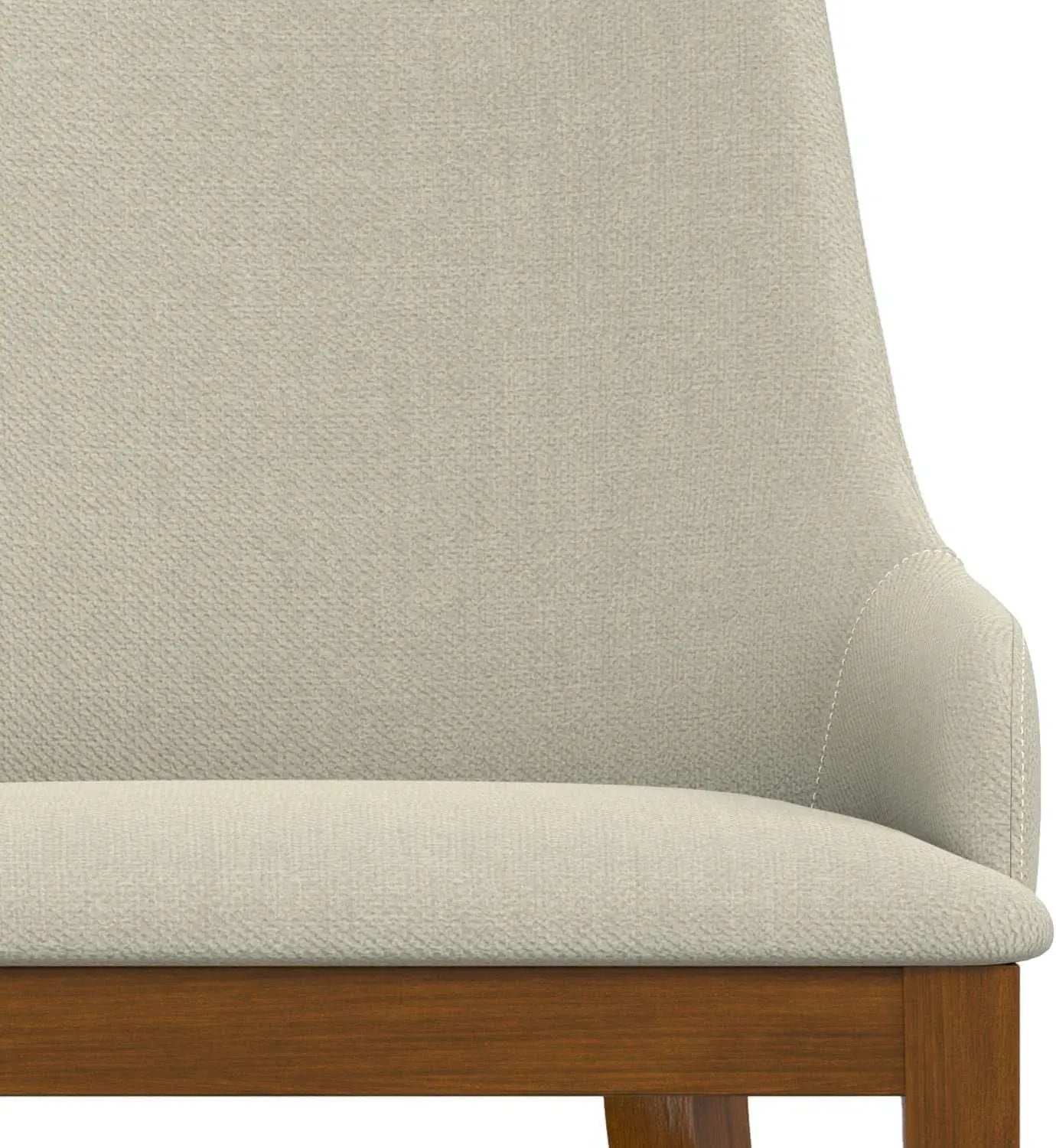Stephanie Contemporary Dining Chair Set Of 2 In Natural Linen Look Fabric from PriceLows™