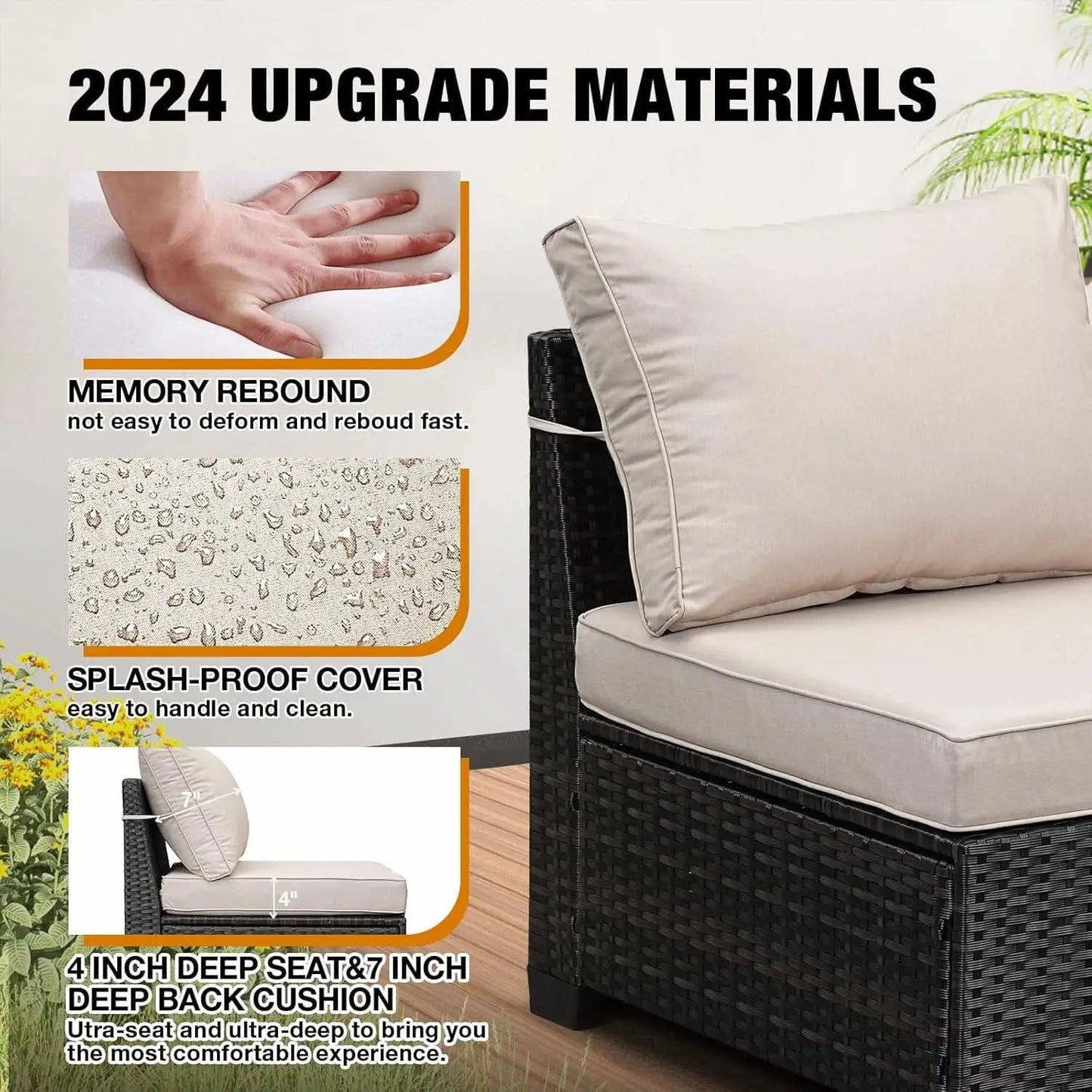 All-Weather Wicker Outdoor Sectional Sofa Set with Cushions from PriceLows™