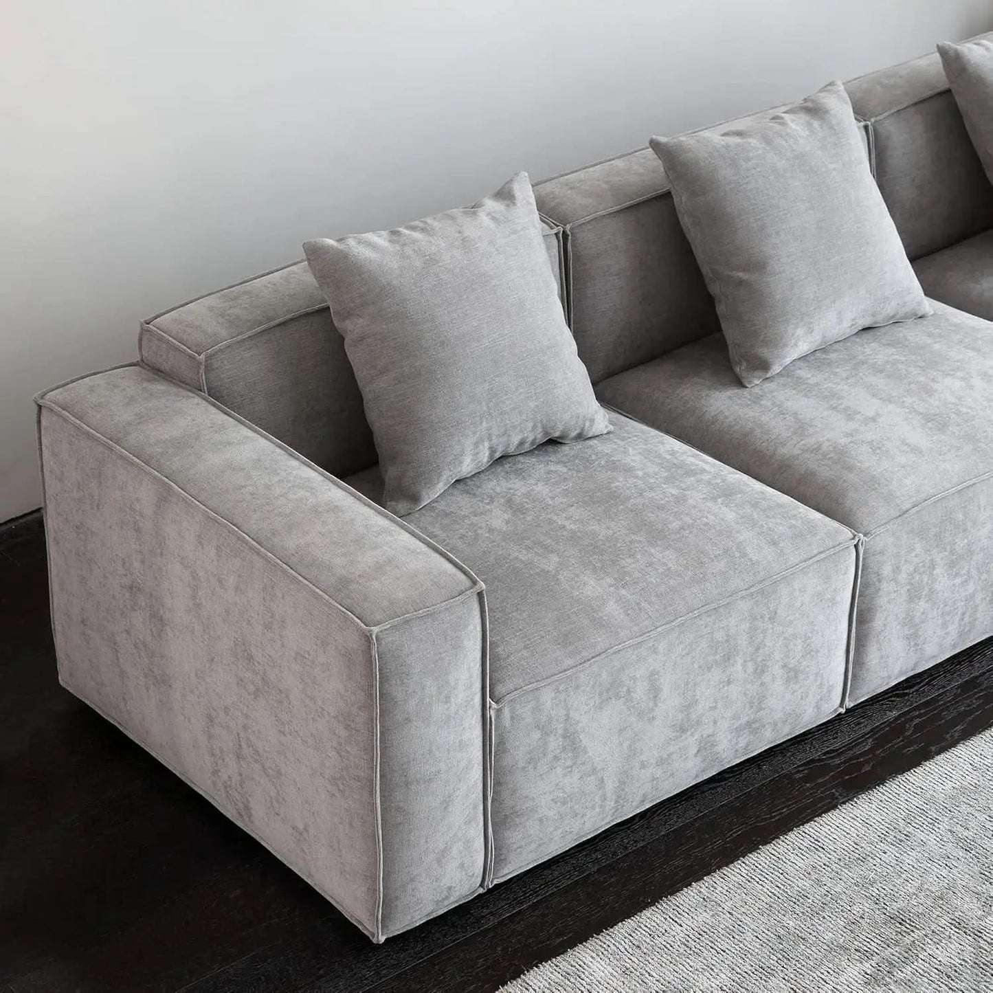Grey Modular Sectional Sofa Set With Ottoman And Chaise from PriceLows™