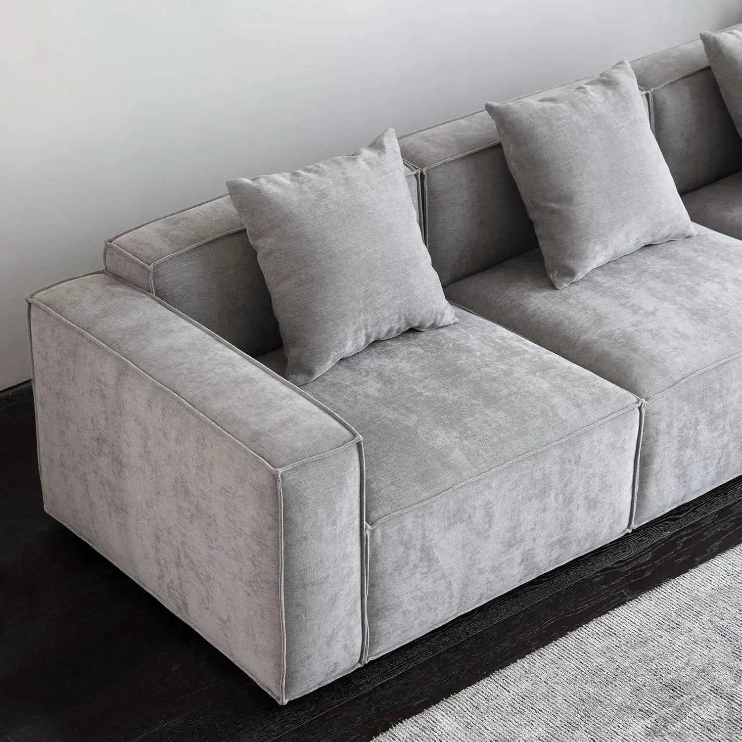 Grey Modular Sectional Sofa Set With Ottoman And Chaise from PriceLows™