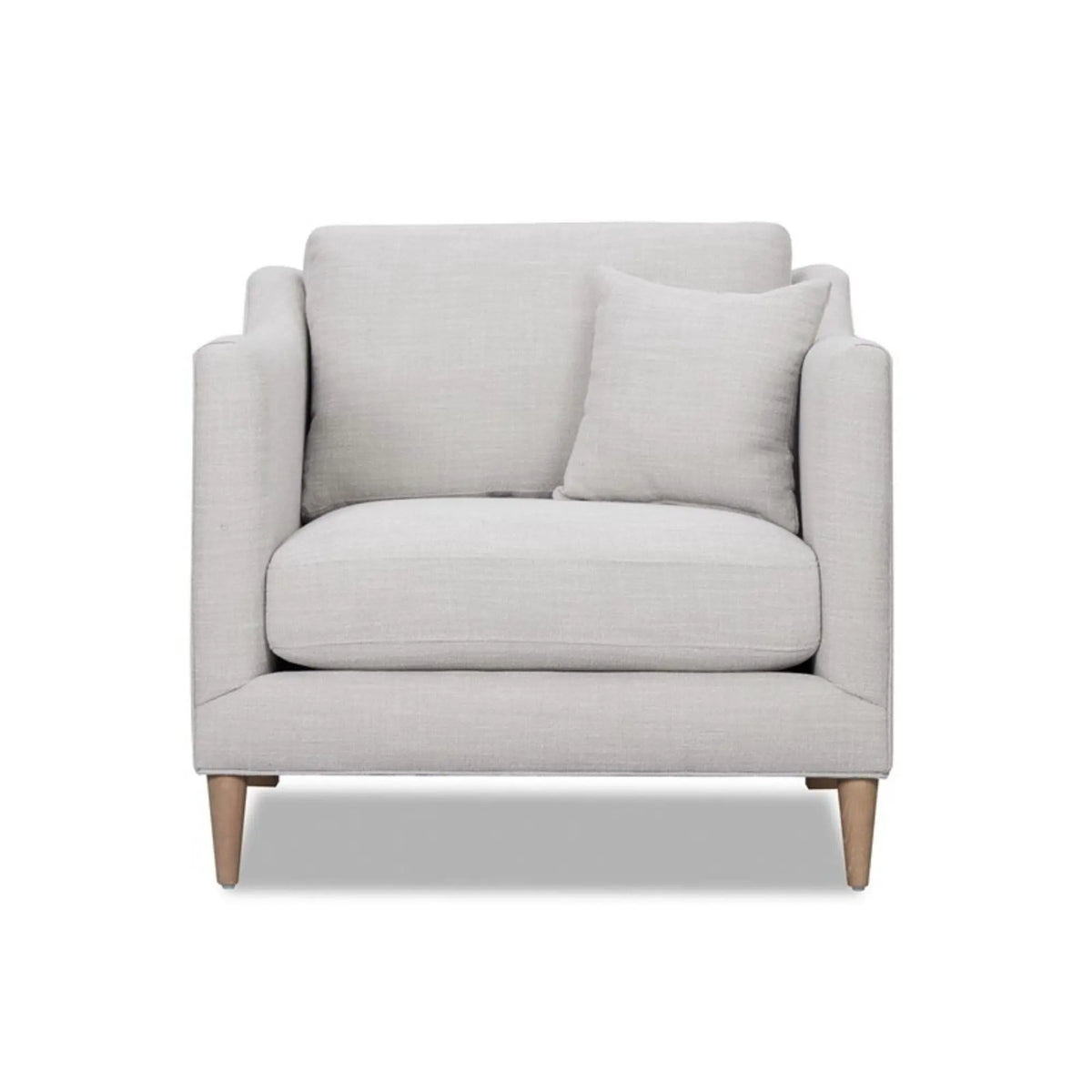 Chair With High Track Arms - | 36 x 34 x 33 in | Solid Wood & Plywood | Beige