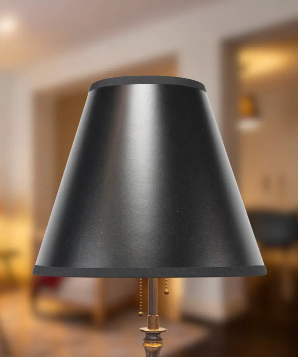 Empire Lampshade | Black Hardback Parchment | 10 Inch Wide X 9 Inch High