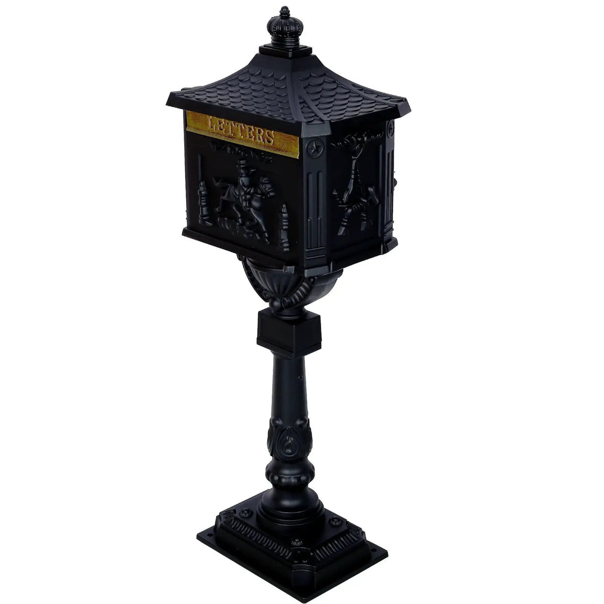 Cast Aluminum Mailbox | 45.5 Inch Height | Spacious Interior | Postal Box Design