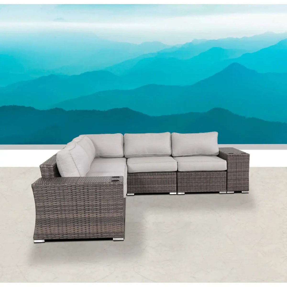 Rattan Sectional Sofa Set | Cushions Included | Durable Wicker Design | No Assembly Required