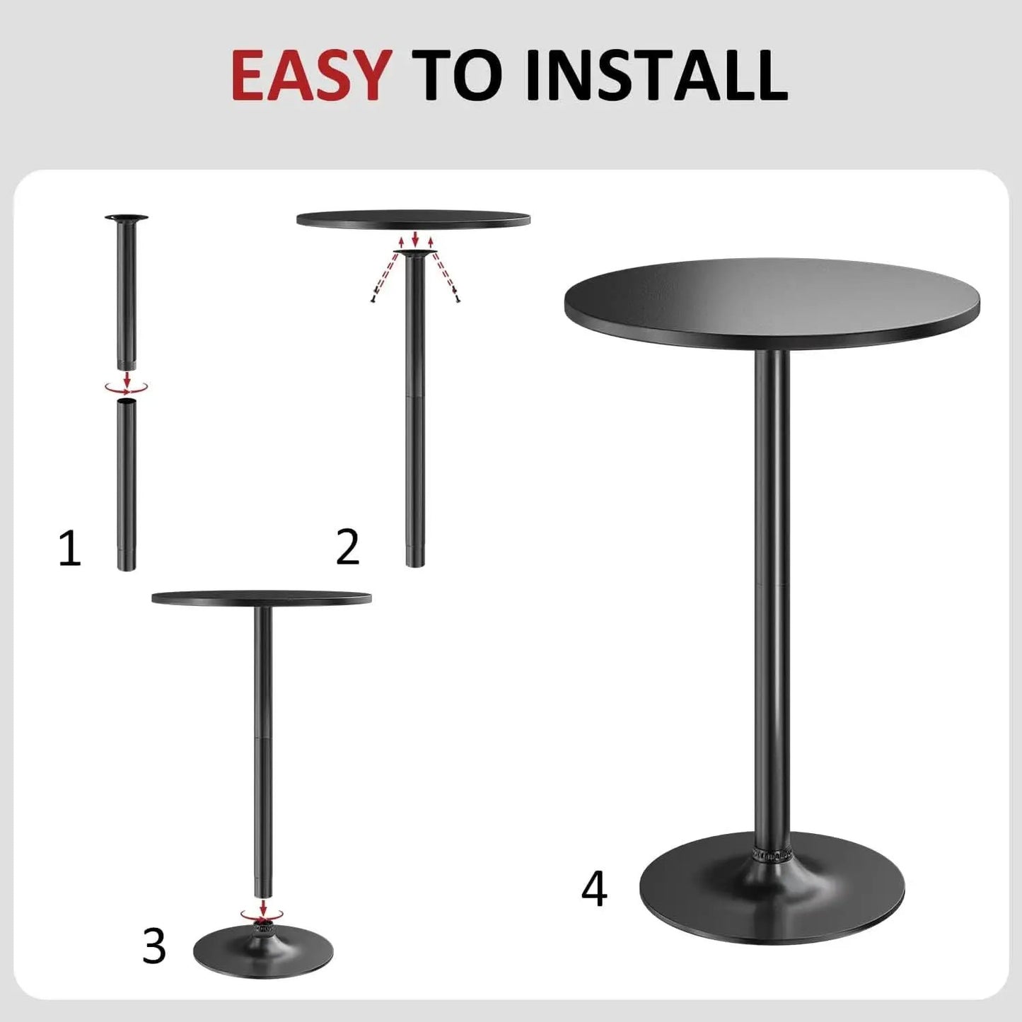 Obsidian Bar Height Pub Table With Industrial Strength from PriceLows™