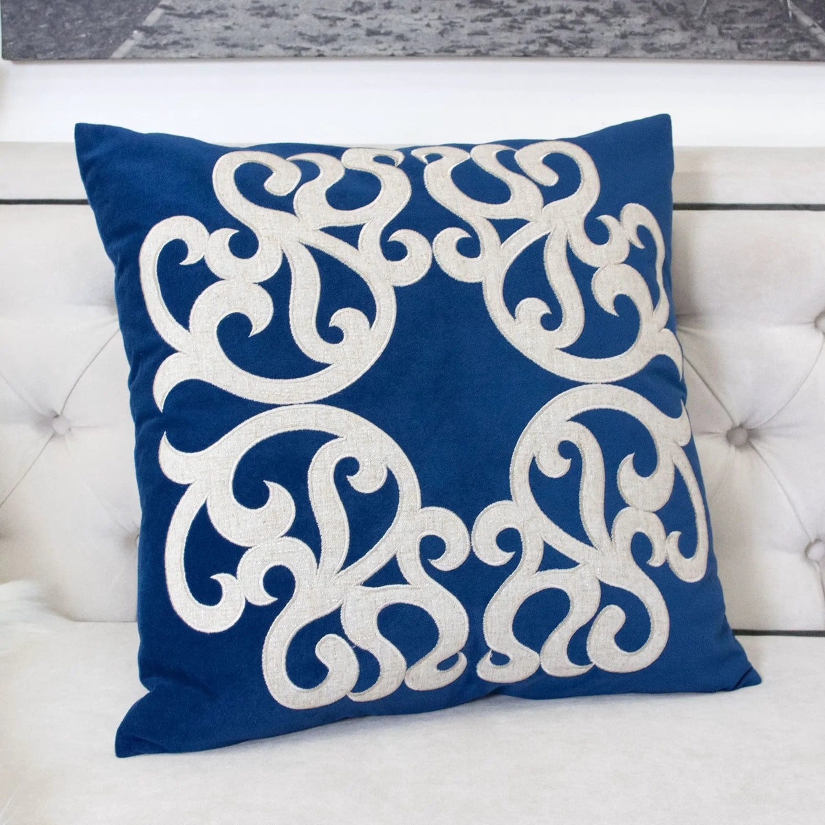 Pillow Cover | Vintage Vine Pattern | Hidden Zipper | Matching Back