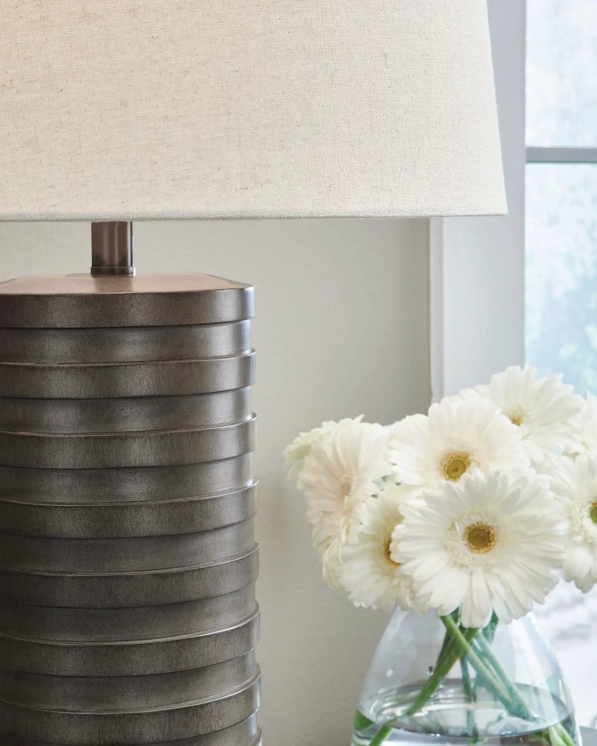 Neilett Poly Table Lamp (Set of 2) | 15.5 x 15.5 x 27.5 in | Fabric | Antique Brown